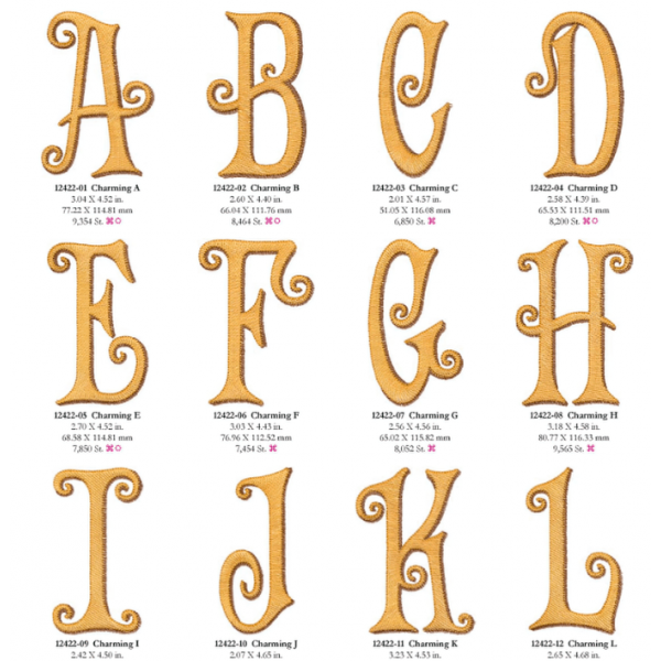 Дизайн вышивки букв русского алфавита.