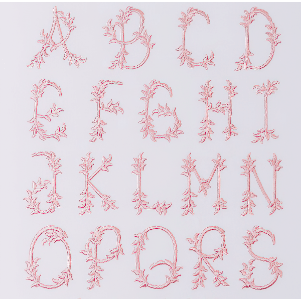 Схема дизайна машинной вышивки алфавита
