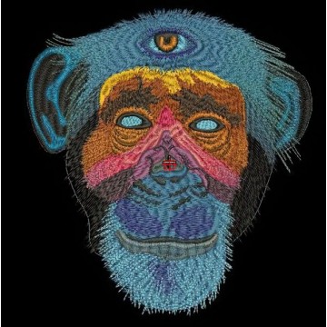 Вышивка абстрактная обезьяна