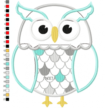 Дизайн вышивки сова