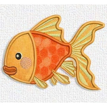 Дизайн вышивки золотая рыбка