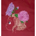 Дизайн вышивки девушки с цветком