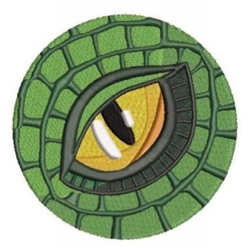 Вышивка глаз зелёного дракона