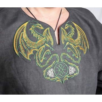 Дизайн вышивки черный дракон