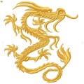 Дизайн вышивки золотой дракон