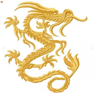 Дизайн вышивки золотой дракон