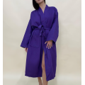 Фиолетовый женский вафельный халат