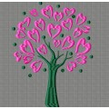 Дизайн вышивки дерево с сердцами