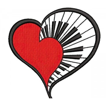 Вышивка сердце пианино