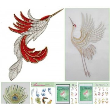 Дизайн вышивки птицы счастья