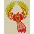 Дизайн вышивки птицы феникс