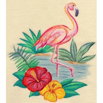 Схема вышивки фламинго крестом