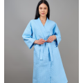 Голубой женский вафельный халат